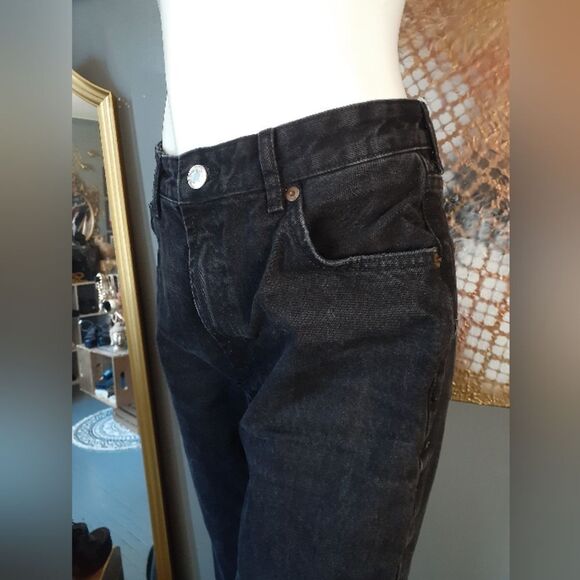 Zara Classic Black Women's Straight Wide Leg Jeans - Picture 10 of 15